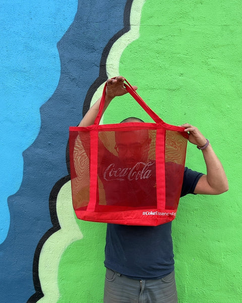 Faded Coca-Cola Mesh Beach Bag