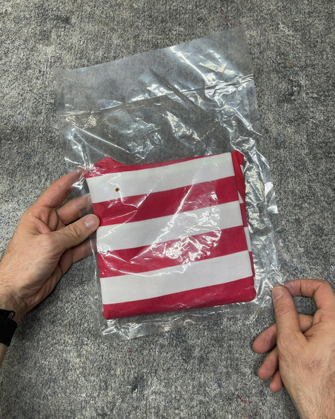 Red and White Striped T-Shirt, Size S