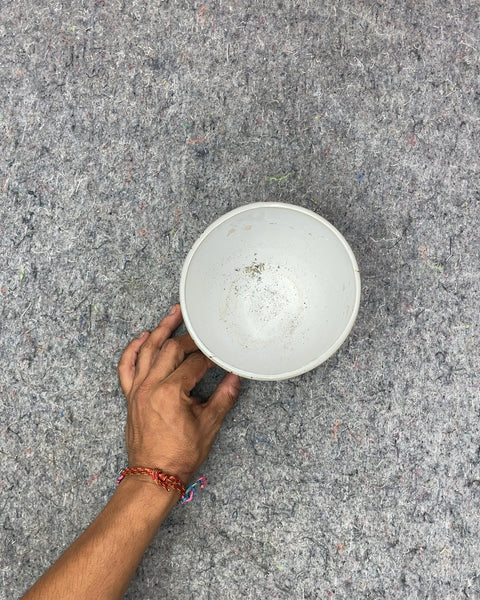 White Speckled Ceramic Planter with Three Legs