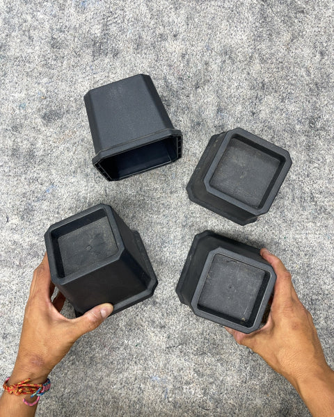 Black Plastic Bed and Furniture Risers, 3x4”