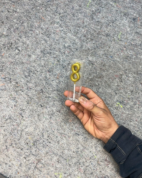 Gold Number 8 Birthday Candle
