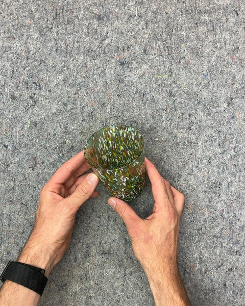 Super Pretty Green Confetti Drinking Glass