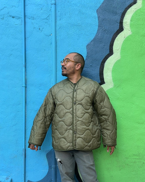 US Military Quilted M-65 Field Jacket Liner In Great Condition, Size L