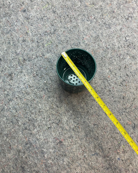 Green Ceramic Planter with Cutout Design