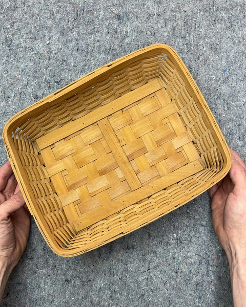 Woven Wood Rectangular Basket, 9x12"