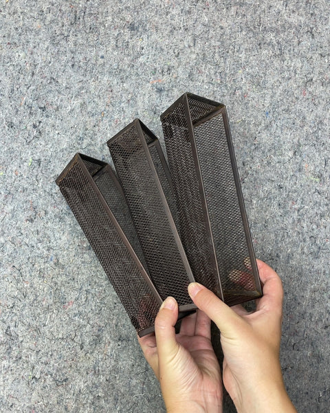 Brown Metal Mesh Drawer Organizers, Set of 3