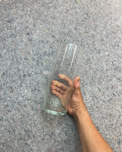 Clear Glass Cylinder Vase, H9"