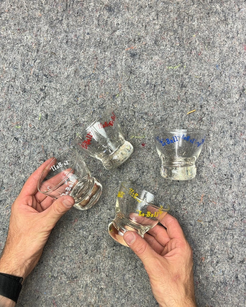 Set of Four Lo-Ball's Glass Shot Glasses