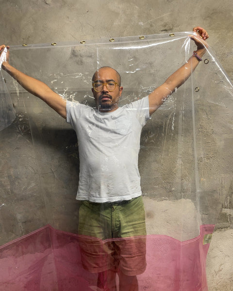Quiet Town The Sun Shower Curtain in Pink and Clear, 72x72”