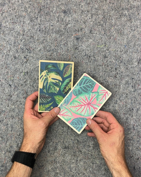 Botanical Leaf Art Wood Postcards