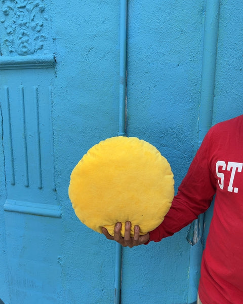 Yellow Pouting Face Emoji Plush Pillow