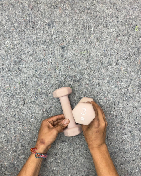 Pair of 3lb Pink Dumbbells