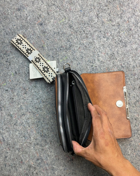 Brand New Roulens White and Brown Crossbody Bag
