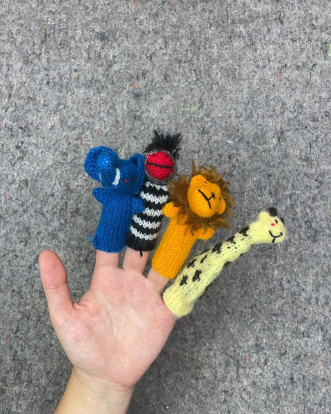 Knitted Animal Finger Puppets