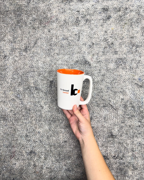 The Broad Center Ceramic Coffee Mug with Orange Interior