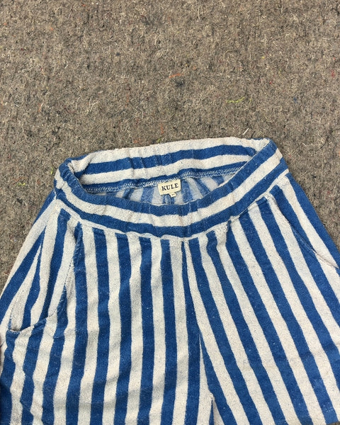 KULE Blue and White Striped Terry Cloth Shorts, Size XS