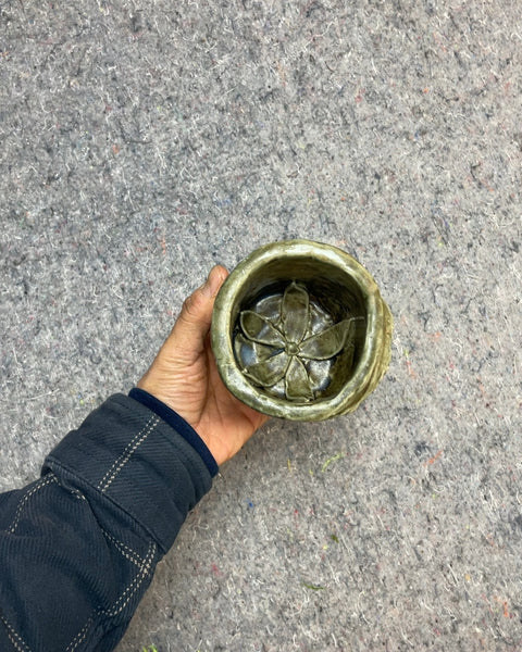 Ceramic Planter with Leaf Design