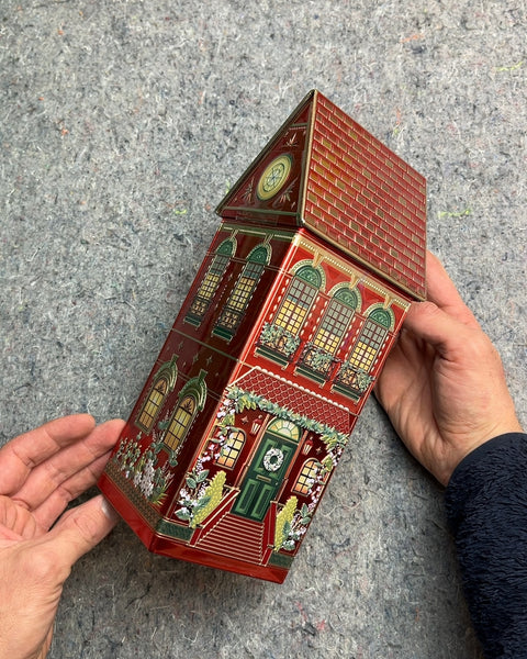 Red House Shaped Tin Box