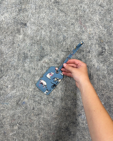 Blue Cat Pattern Luggage Tag