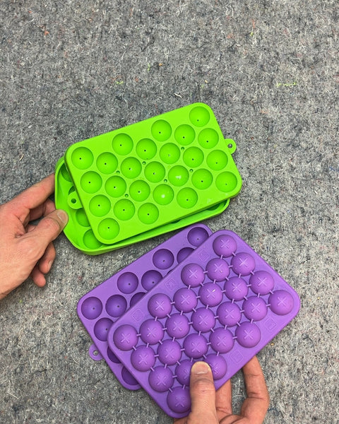 Two Silicone Ball Ice Cube Trays