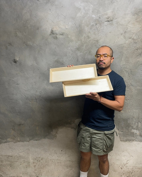 Light Wood Catering Trays, 26x7"