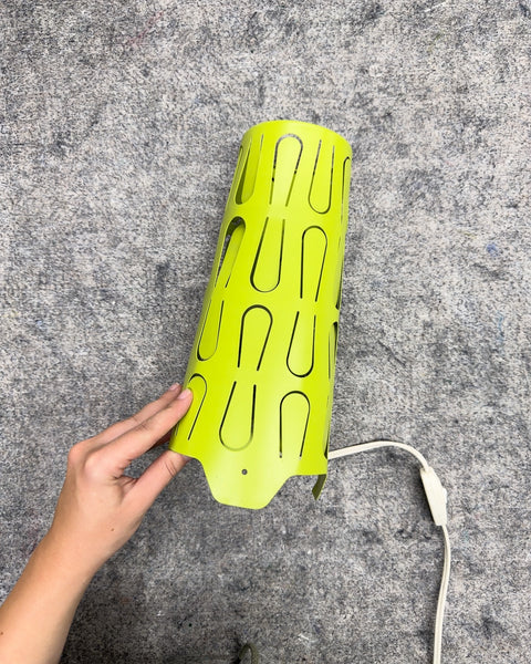 IKEA 2013 Lime Green Cutout Metal Cylinder Table Lamp (see descript.)