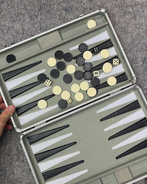 Backgammon Board Game in Aluminum Case