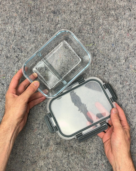 Another Glass Divided Lunch Container with Lid