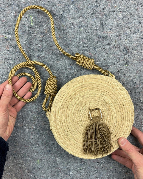 Woven Round Purse with Tassel
