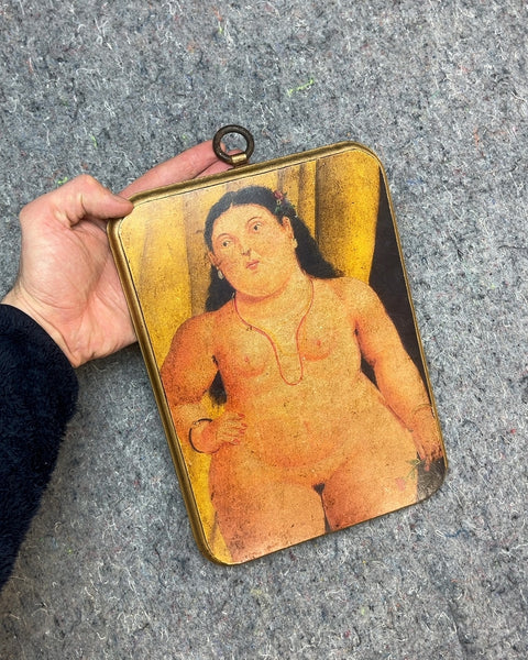 Botero Woman Portrait Wall Art On Wood
