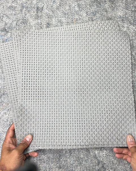 4 Woven Gray Placemats, 13x13"