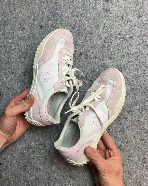 Converse Pink and White Sneakers, Size US 7W or EU 38