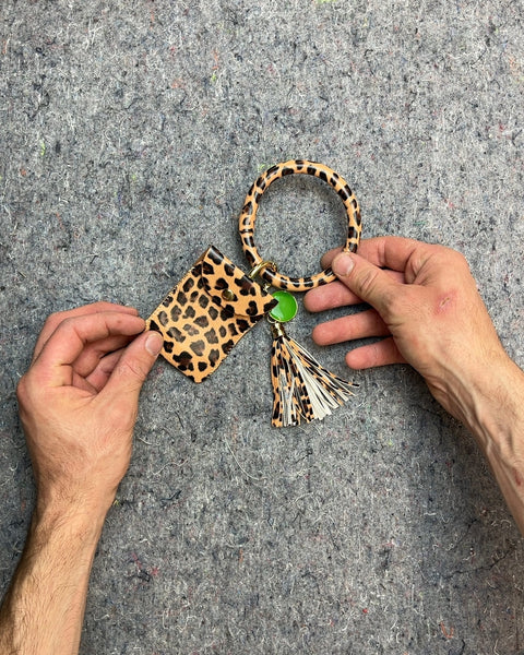 Leopard Print Bangle Key Ring