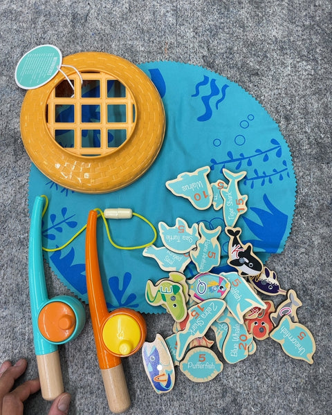 Magnetic Fishing Game with Wooden Fish