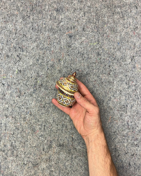 Hand-painted Thai Benjarong Porcelain Covered Jar
