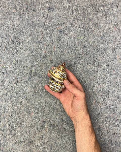 Hand-painted Thai Benjarong Porcelain Covered Jar