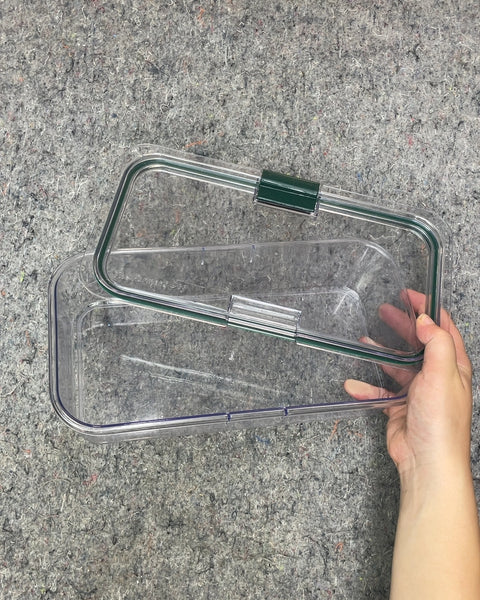 Clear Rectangular Food Storage Container, Missing One Side Clasp But Still Very Suctioned Closed