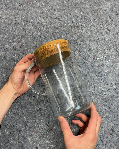 Glass Pitcher with Cork Lid