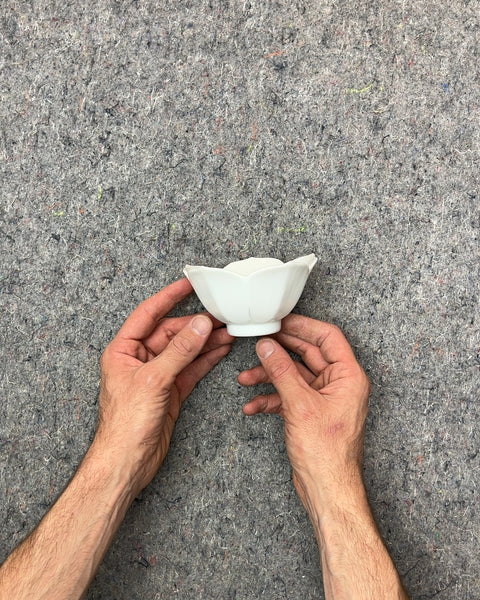Delicate White Petal Shaped Bowl