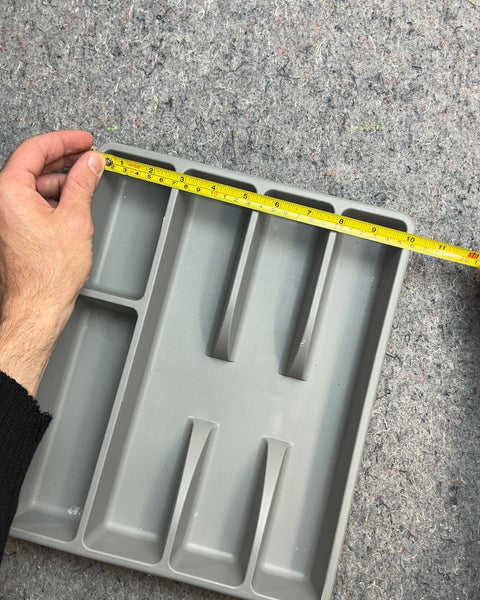Gray Plastic Cutlery Organizer, 10x12"