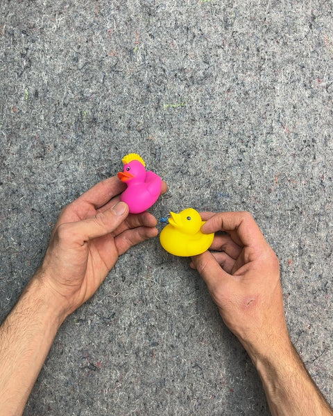Two Rubber Ducks, One Is A Punk