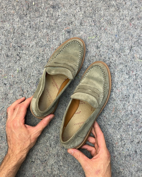 GEOX Green Suede Loafers, Size EU 38