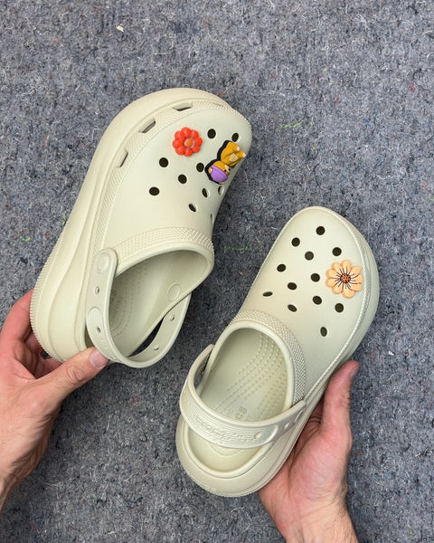 Crocs Classic Platform Clogs with Charms, Size US 7W or 5M