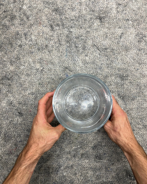 Heavy Clear Glass Cylinder Vase, W6"