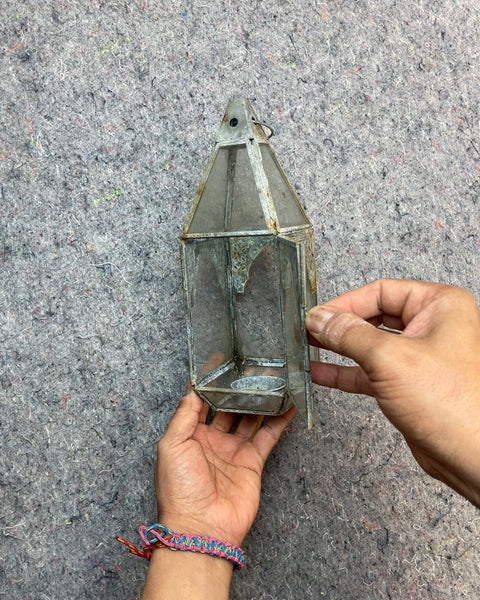Metal And Glass Candle Lantern