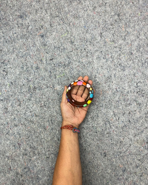 Bangle Bracelet with Colorful Dots