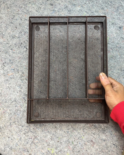 Brown Metal Mesh Drawer Organizer, W10Dx13H2
