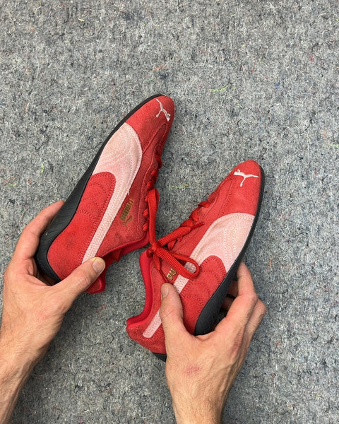Puma Red Suede Sneakers, Size US 7.5 W or EU 38