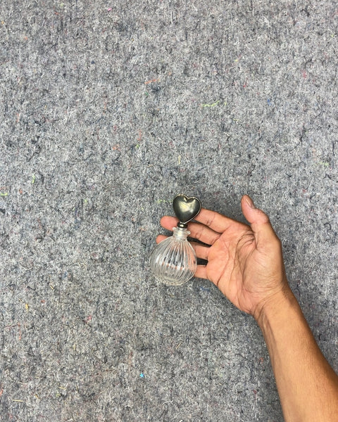 Clear Glass Perfume Bottle with Heart Stopper