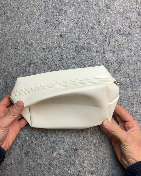 White Zippered Travel Toiletry Bag